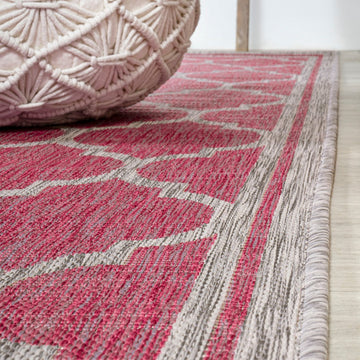 Trebol Moroccan Trellis Textured Weave Indoor/outdoor Area Rug
